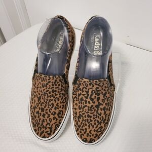 Keds Cheetah Print Sneaker Loafers Size 8, Dream Foam Cushioned Insole, Casual
